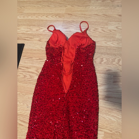 Red Long Sequins Dress XS - Picture 5 of 8